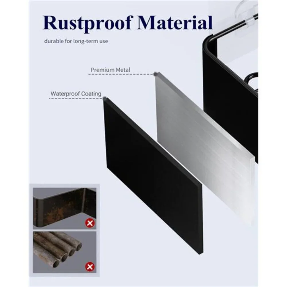Large Shower Caddy 2 Pack Adhesive Bathroom Organizer Rustproof Stainless Steel